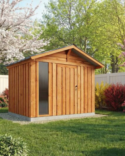 Vörösfenyő Faház – Nyeregtetős Gondozásmentes · függőleges burkolat