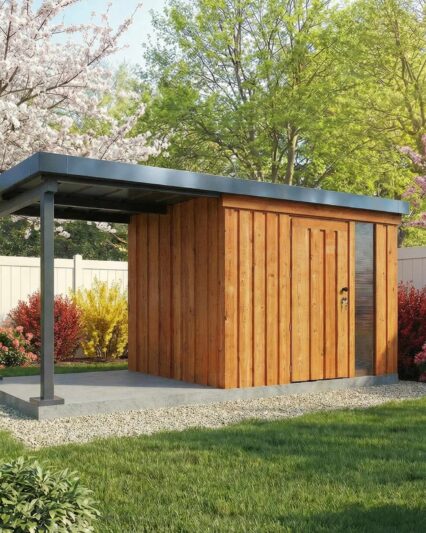 Vörösfenyő Faház – Lapostetős